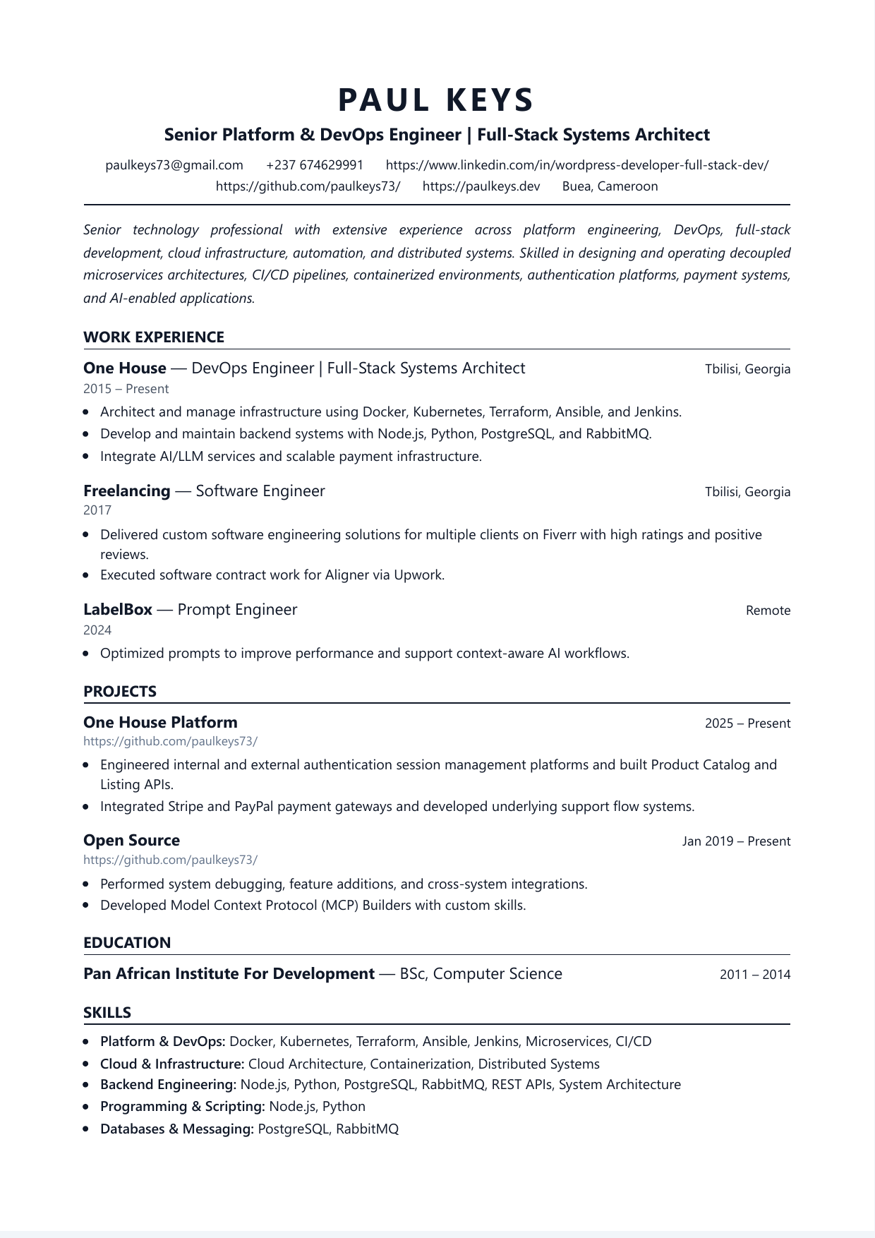 CV template 1